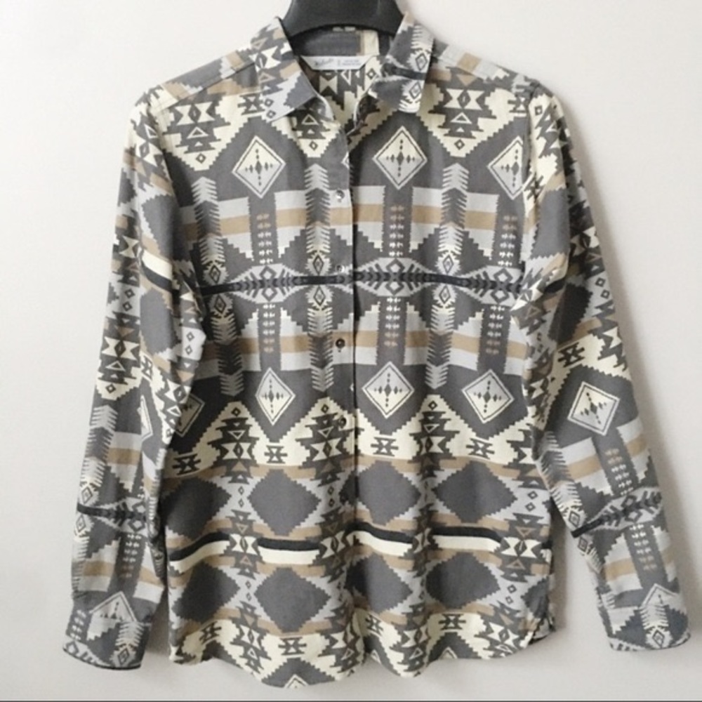 Medium wool rich Aztec blanket print